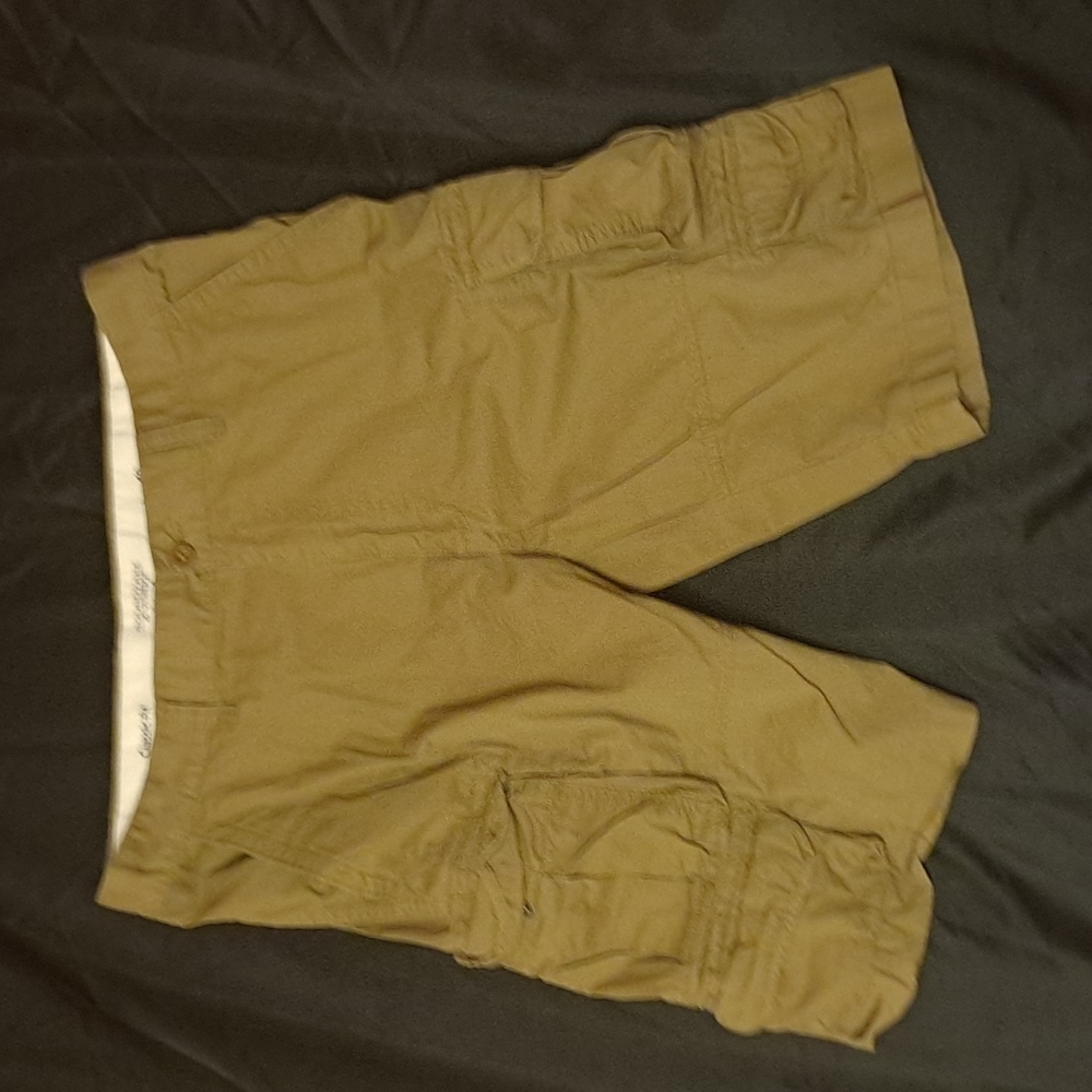 Roundtree & Yorke Tan Classic Fit Casuals Cargo Shorts 40W 9 Pocket cellphpocket